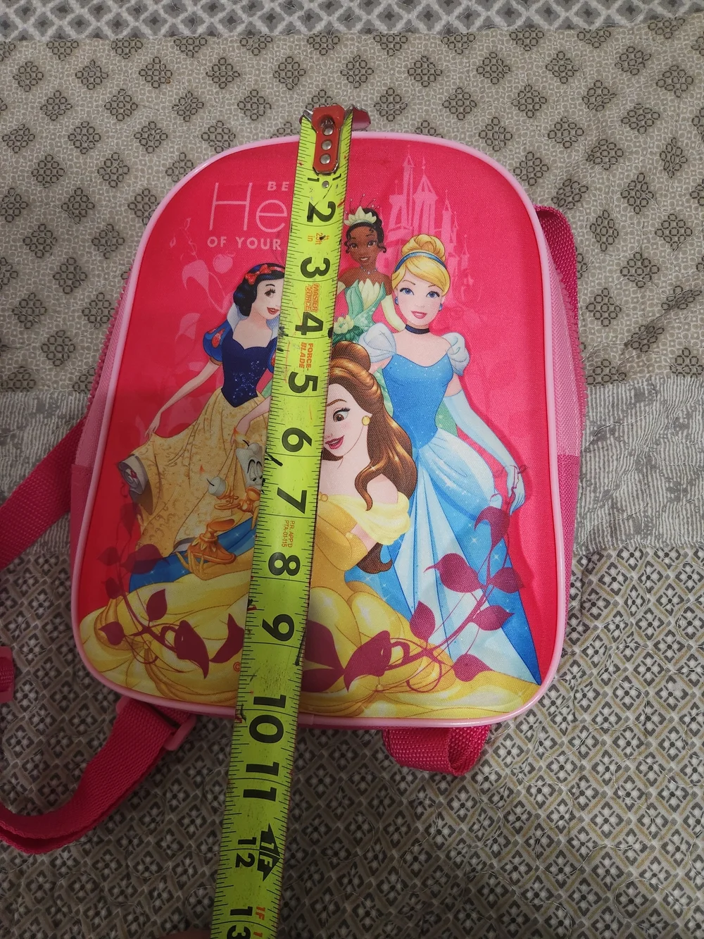 Disney Princess Pink and Yellow Kids Backpack with Castle Artwork(MINI)